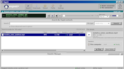Napstr desktop app playing and sharing music